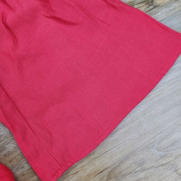 🍑Cals Coral & Cream Long Bell Sleeve Romper Shorts Large - Picture 6 of 12